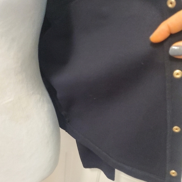 H&M Navy Blue Knit Snap Close Crop Style Jacket/Cardigan Size XL - Picture 6 of 11